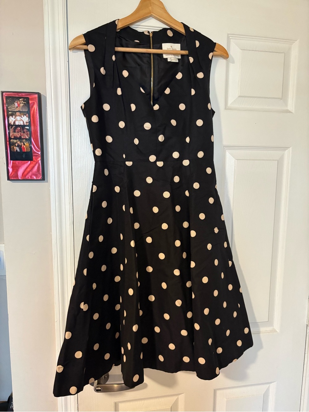 Kate Spade Black Polka Dot Fit & Flare Dress - Cream Dots